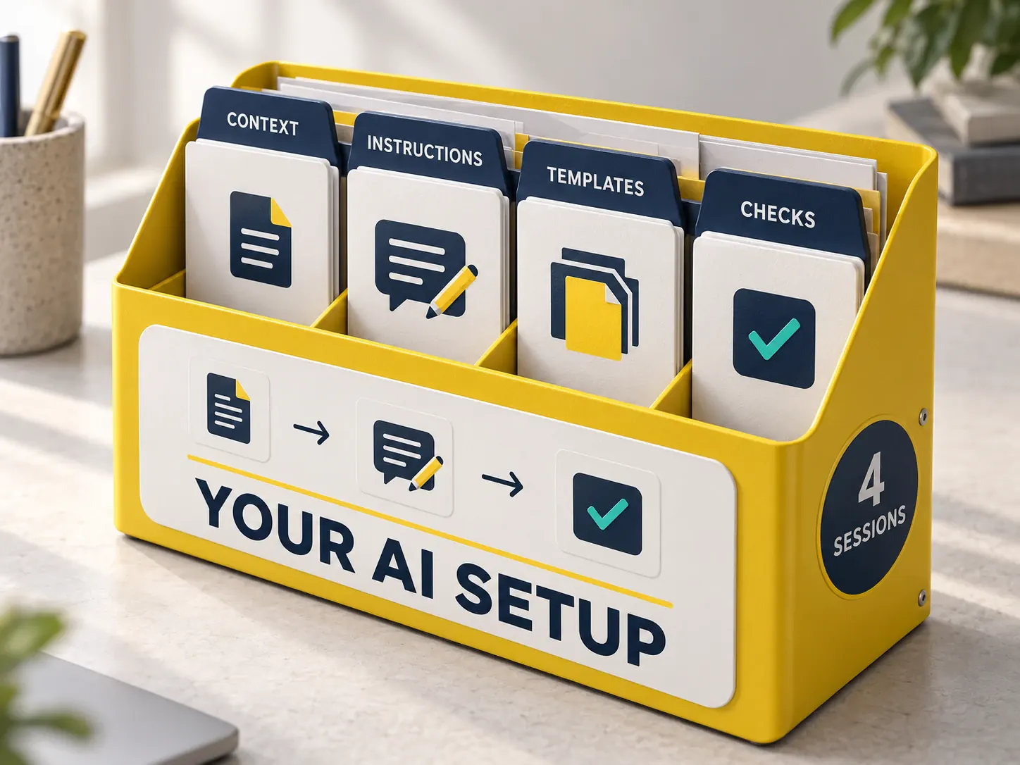 Organised AI workspace illustration