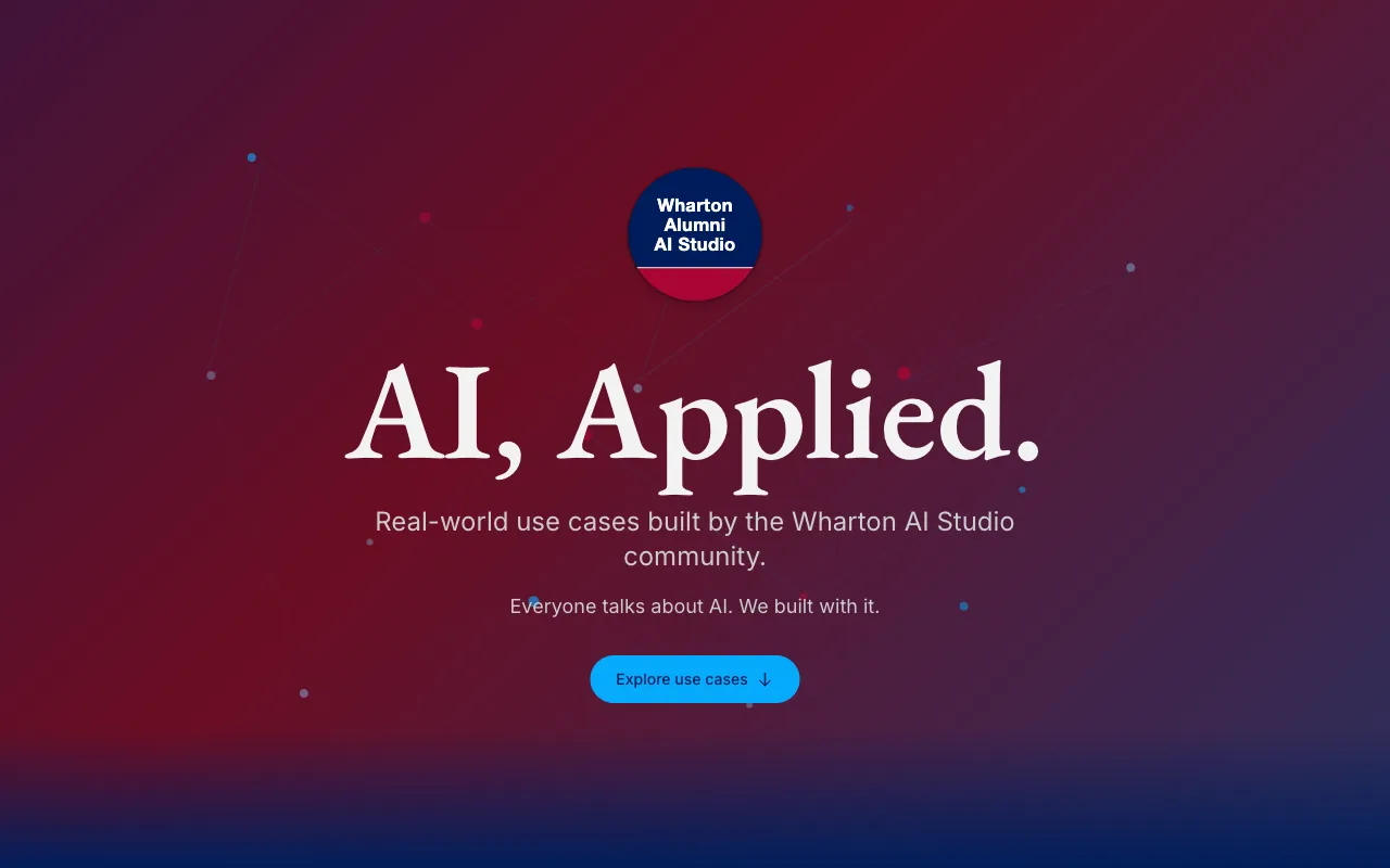 Wharton AI Studio — the use case repository