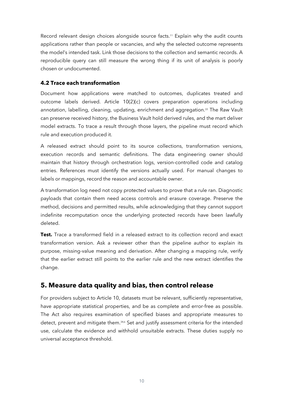 Page 10 of 24 — Keep It Secret, Keep It (in a) Safe, Then Cast It into the Fire: Engineering AI Act Data Governance — A Practical Guide for Data Teams