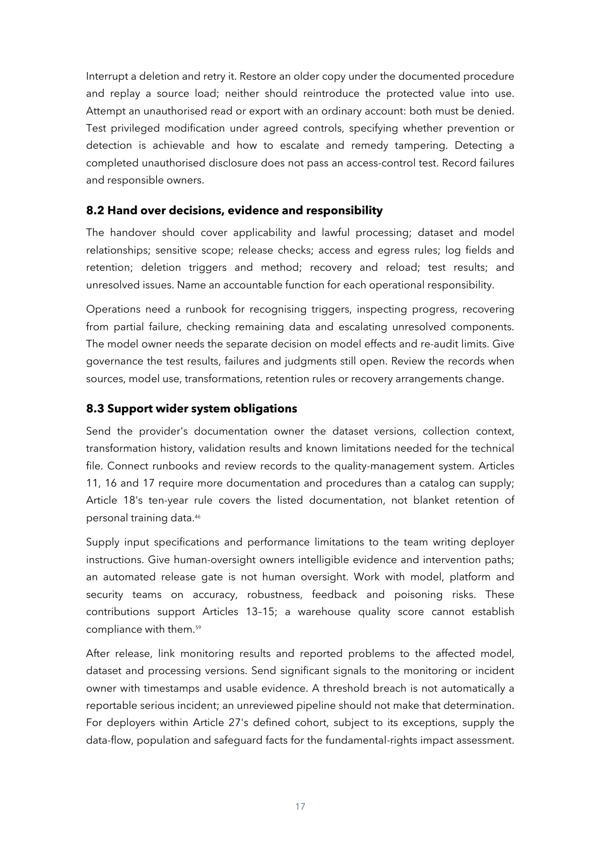 Page 17 of 24 — Keep It Secret, Keep It (in a) Safe, Then Cast It into the Fire: Engineering AI Act Data Governance — A Practical Guide for Data Teams