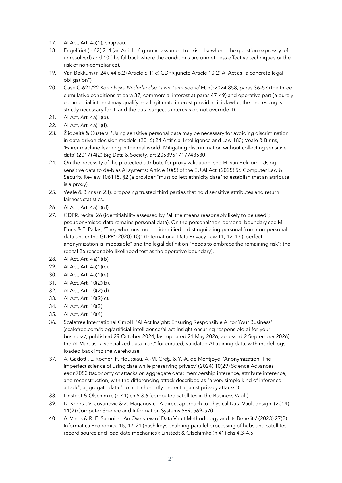 Page 21 of 24 — Keep It Secret, Keep It (in a) Safe, Then Cast It into the Fire: Engineering AI Act Data Governance — A Practical Guide for Data Teams