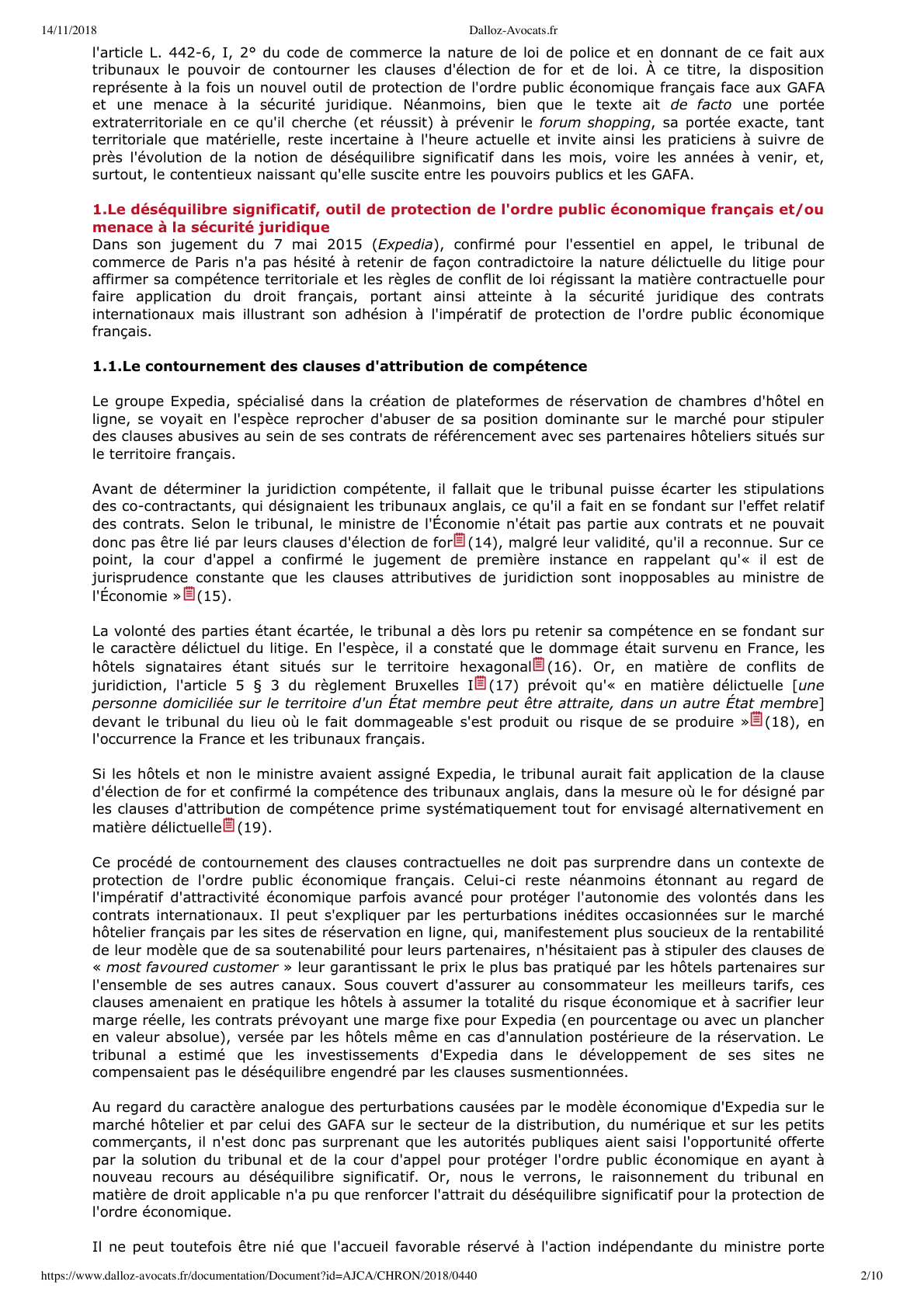 Page 2 of 10 — Le déséquilibre significatif dans les contrats commerciaux