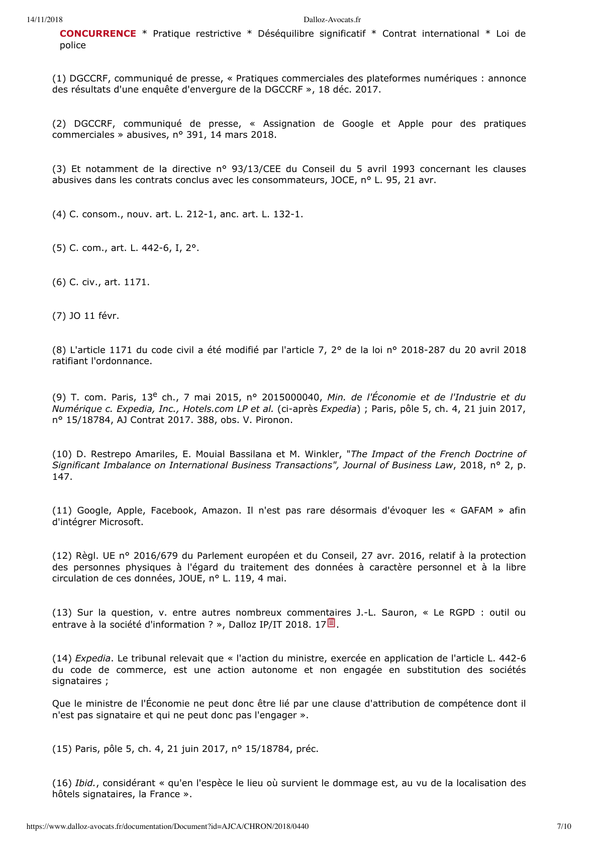 Page 7 of 10 — Le déséquilibre significatif dans les contrats commerciaux