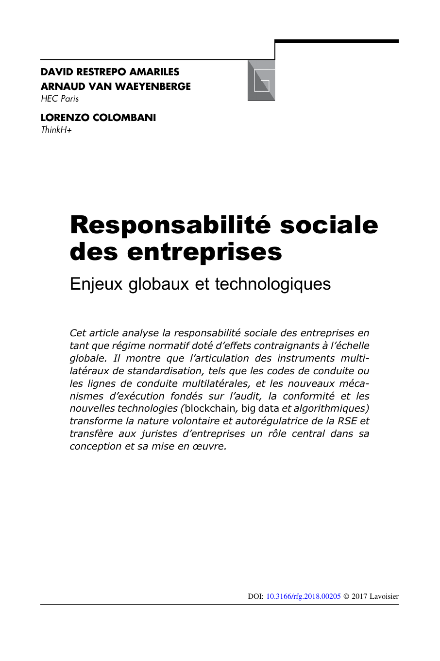 Page 1 of 23 — Responsabilité sociale des entreprises